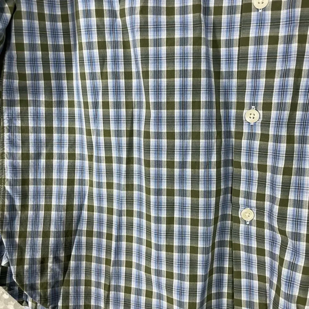 J Crew Blue Plaid 80's 2-Ply Long Sleeve Button Up Shirt - Size Medium 15-15 1/2